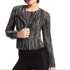 CAbi tweed black and white Moto jacket 6 EUC